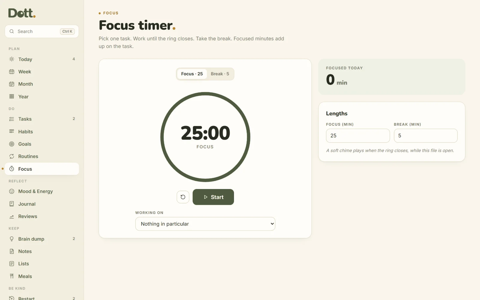 Focus timer