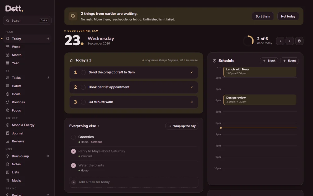 Peony palette in dark mode