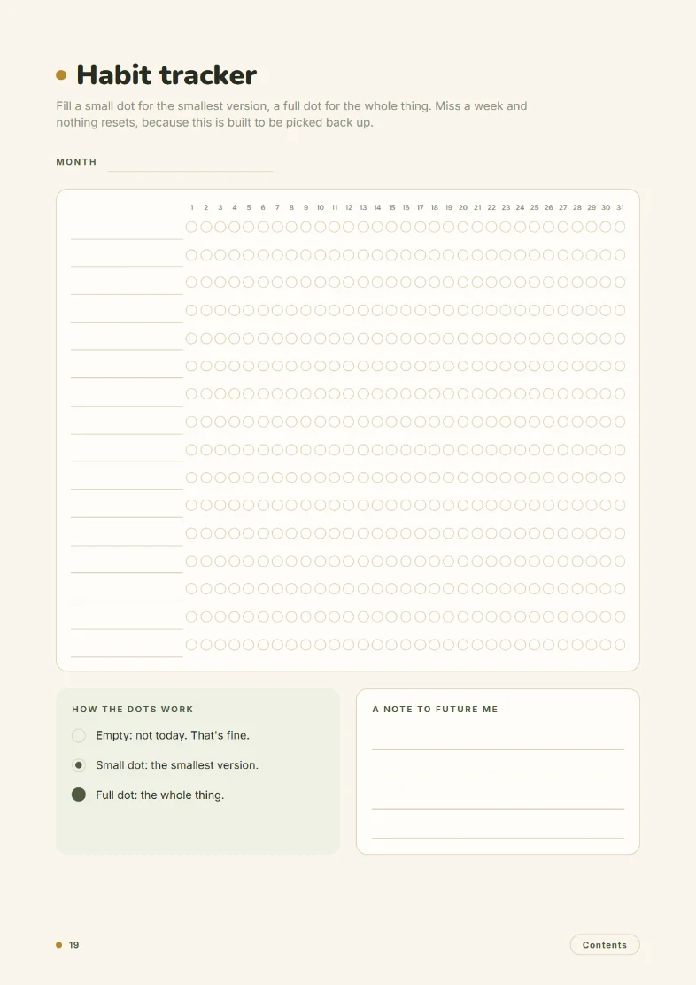 Paper planner habit tracker