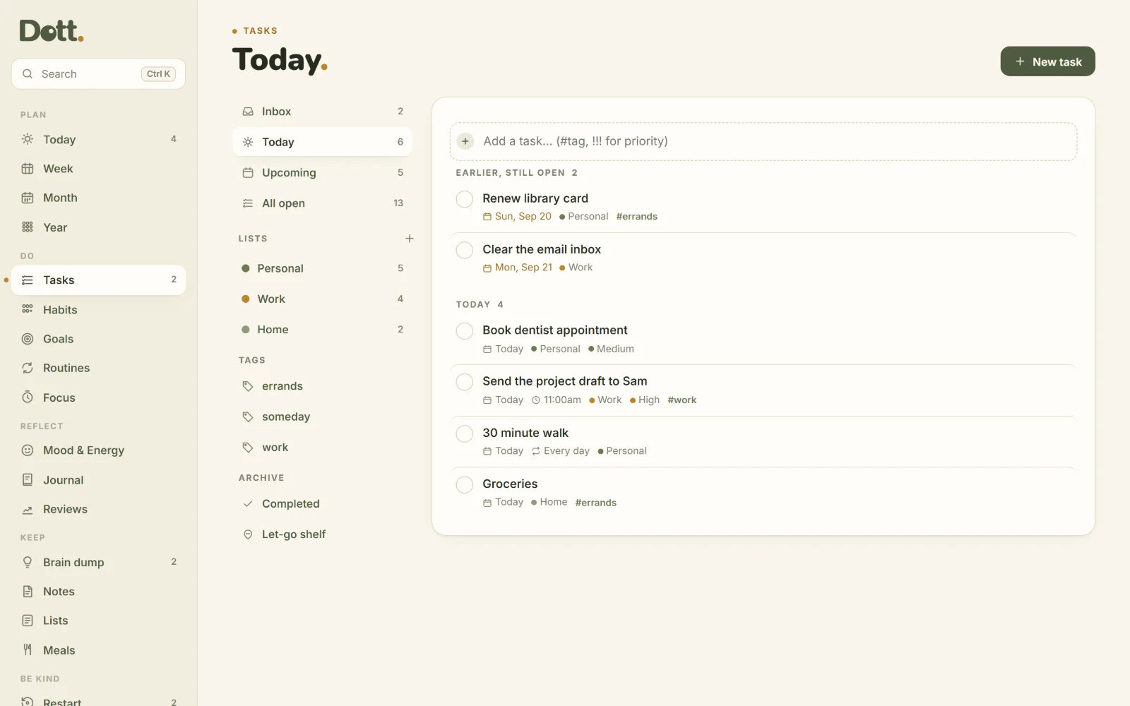 Tasks